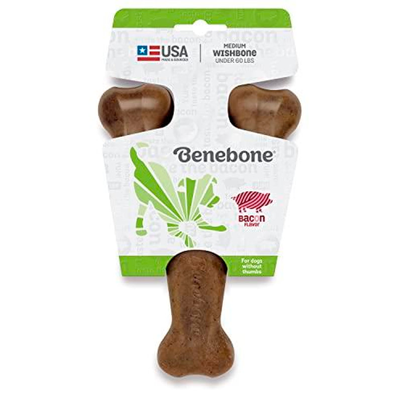 Medium Benebone Bacon Chew Toy for Aggressive Chewers - USA Made