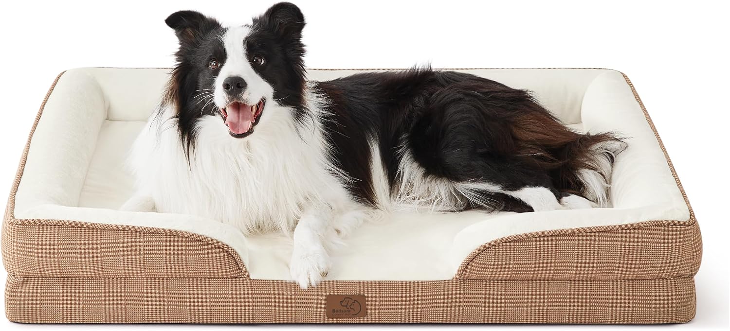 Bedsure Orthopedic Dogs Bed for Small Dogs - Washable Small Dog Bed Waterproof, Comfort Pet Couch with Washable Removable Cover, Supportive Foam Pets Sofa with Nonskid Bottom
