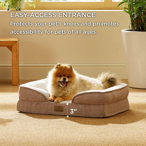 Bedsure Orthopedic Dogs Bed for Small Dogs - Washable Small Dog Bed Waterproof, Comfort Pet Couch with Washable Removable Cover, Supportive Foam Pets Sofa with Nonskid Bottom